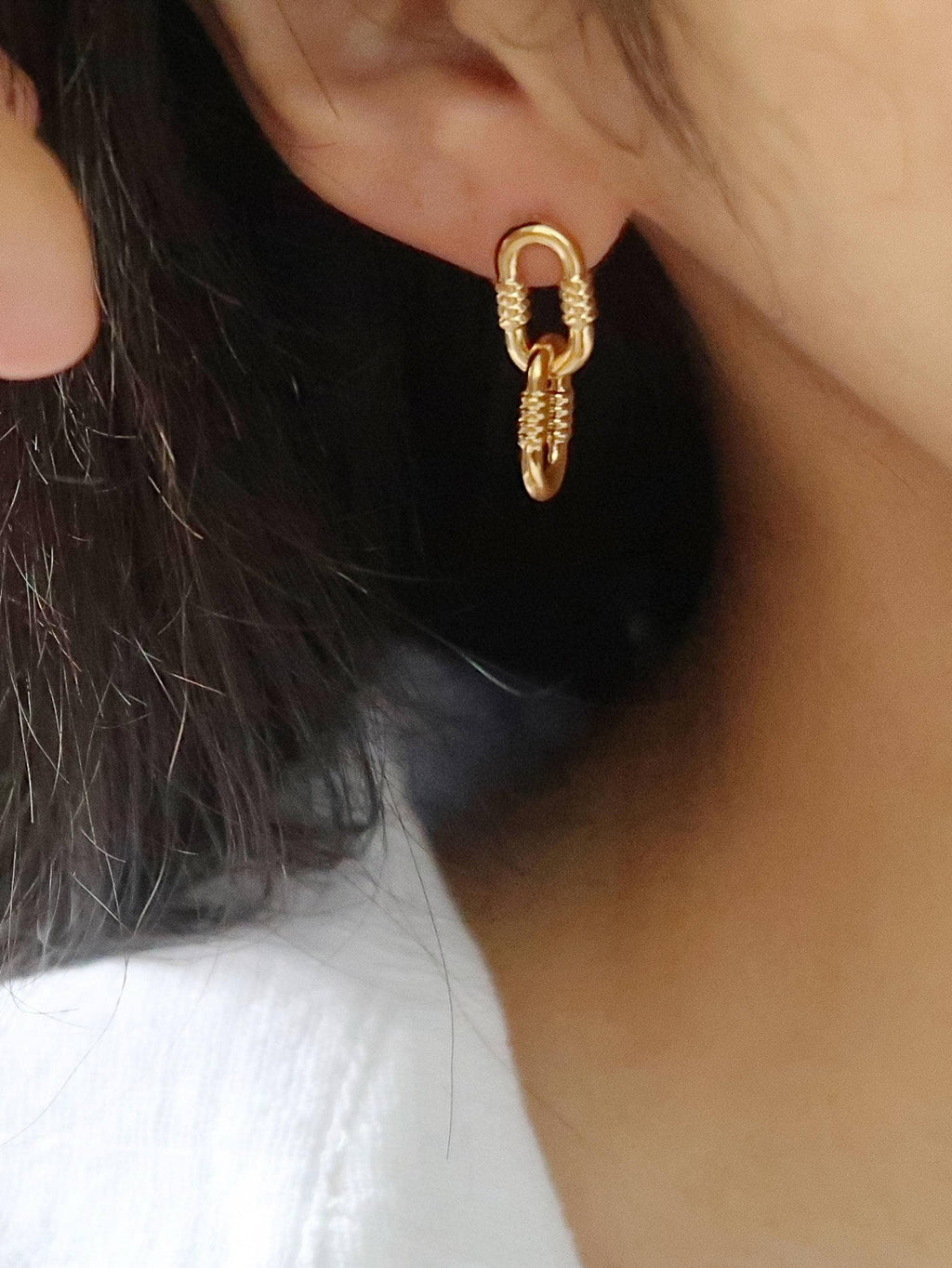 Rêve 18K Gold Non-Tarnish Small Link Earrings