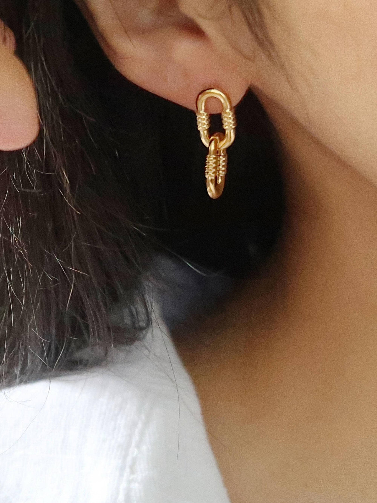 Rêve 18K Gold Non-Tarnish Small Link Earrings