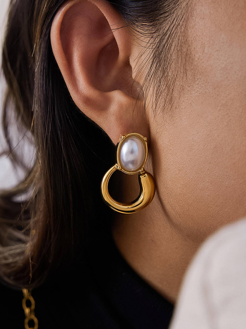 Anémone 18K Gold Non-Tarnish Pearl Drop Earrings