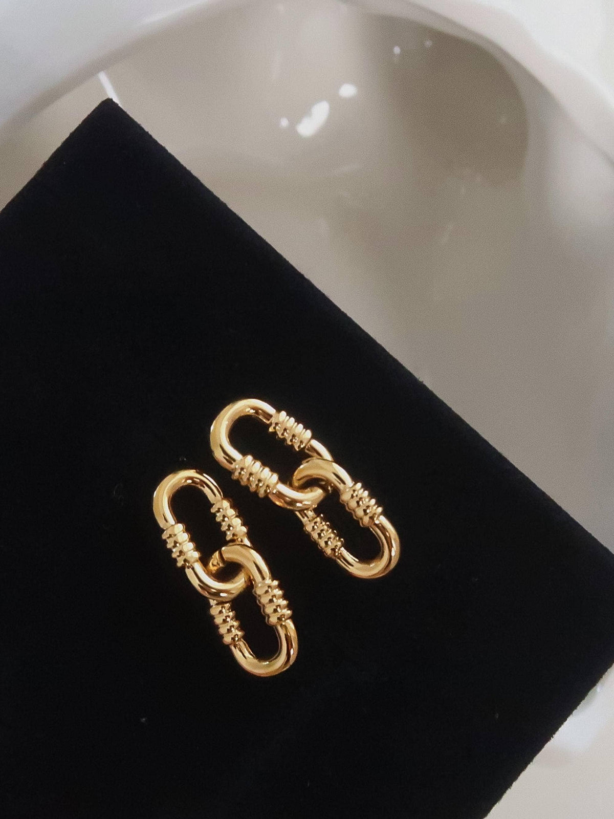 Rêve 18K Gold Non-Tarnish Small Link Earrings
