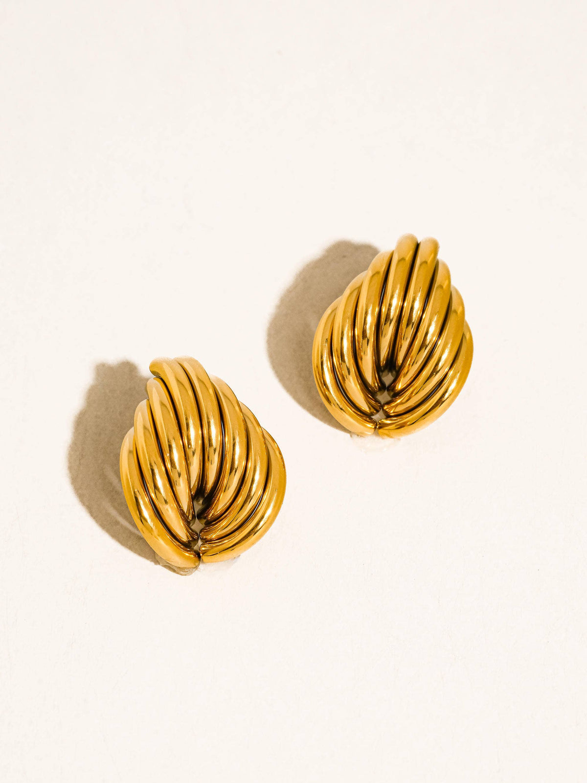 Lysandra 18K Gold Non-Tarnish Layered Teardrop Earrings