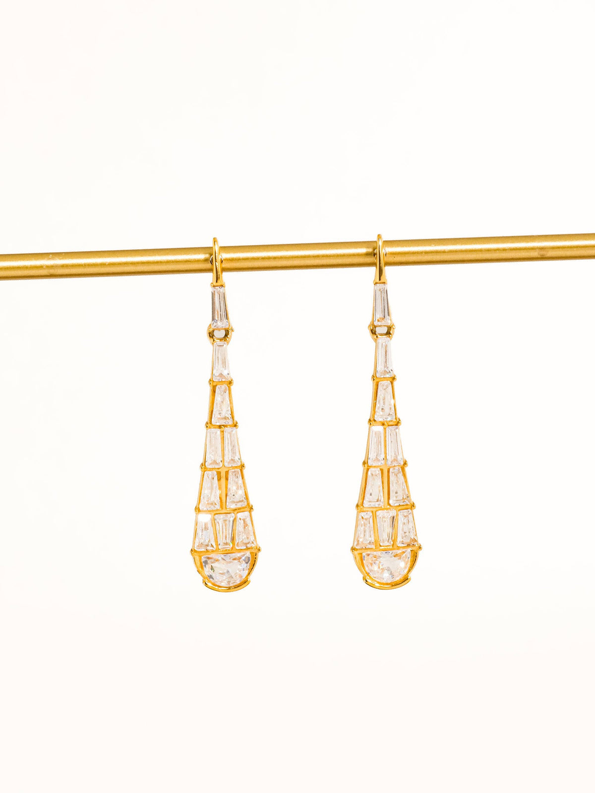 Ronze 18K Gold Non-Tarnish CZ Serpent Earrings