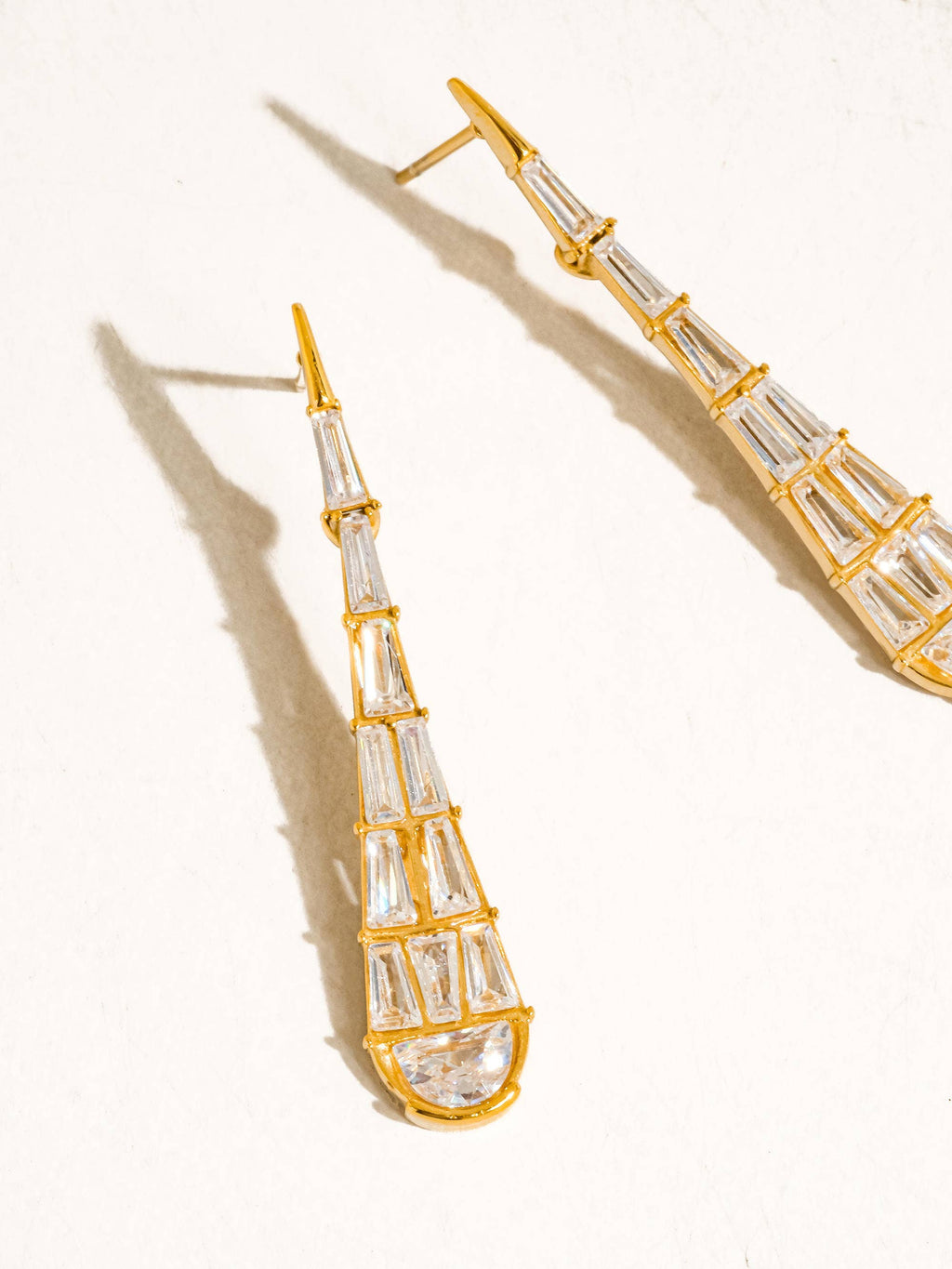 Ronze 18K Gold Non-Tarnish CZ Serpent Earrings