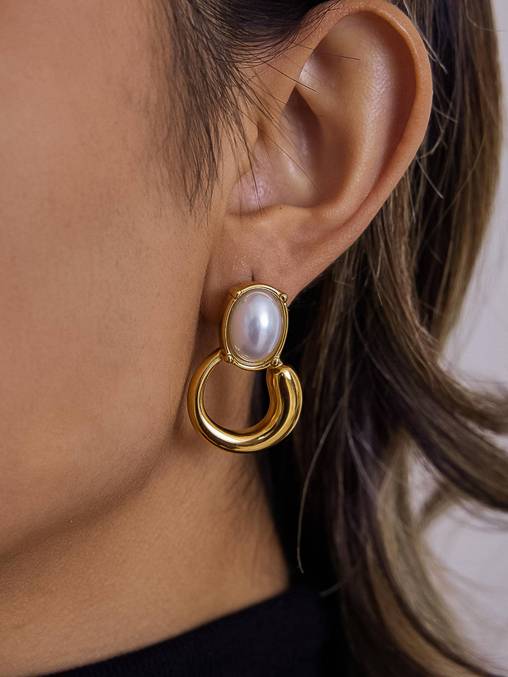 Anémone 18K Gold Non-Tarnish Pearl Drop Earrings