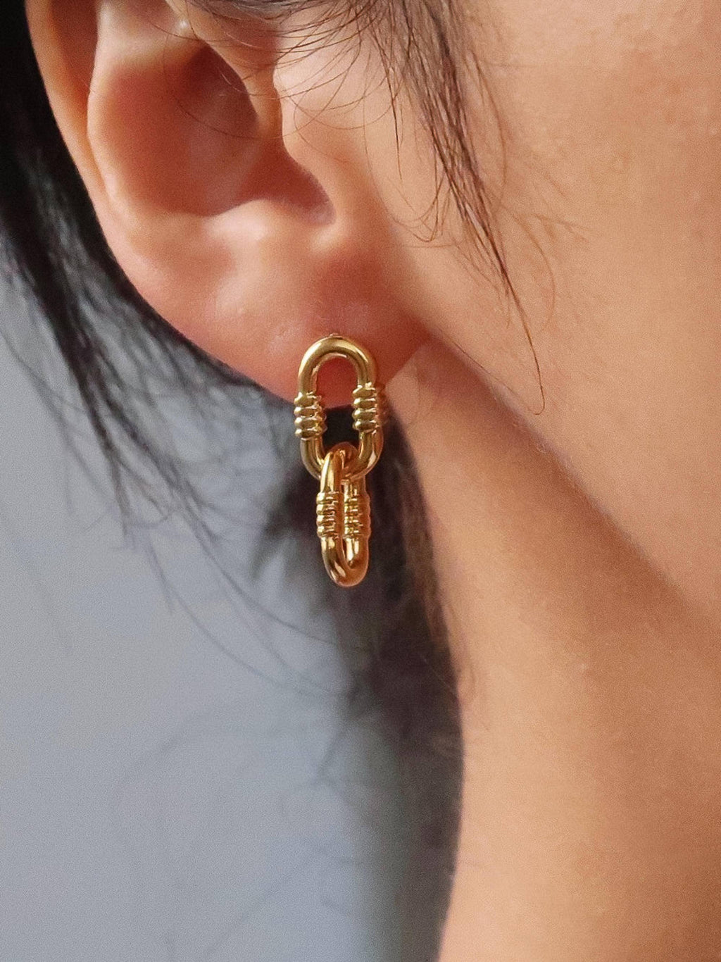 Rêve 18K Gold Non-Tarnish Small Link Earrings