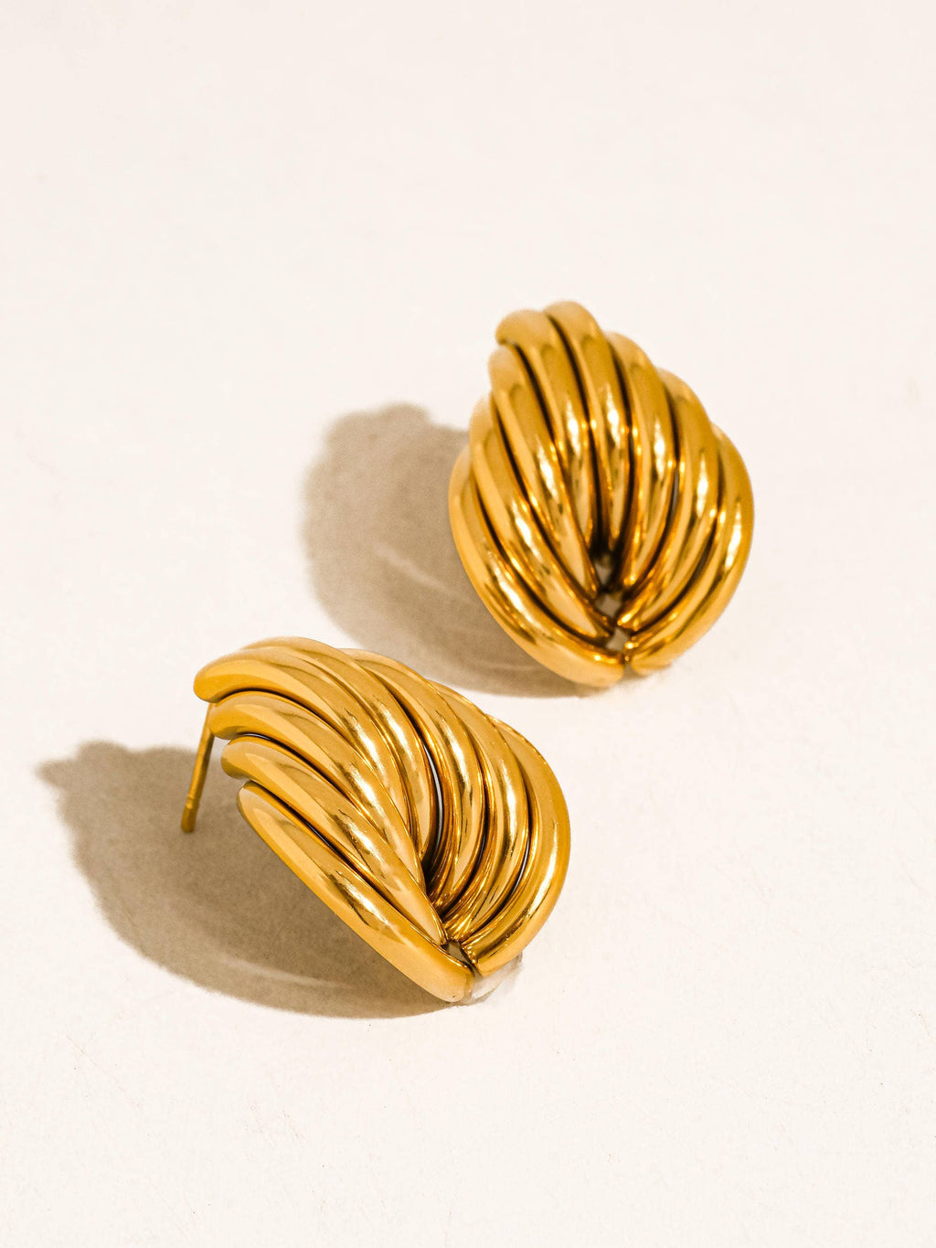Lysandra 18K Gold Non-Tarnish Layered Teardrop Earrings